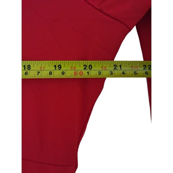 Women's Red Long Sleeve Lace Detail Flowy Hem Blouse, Size 3XL - Picture 6 of 6